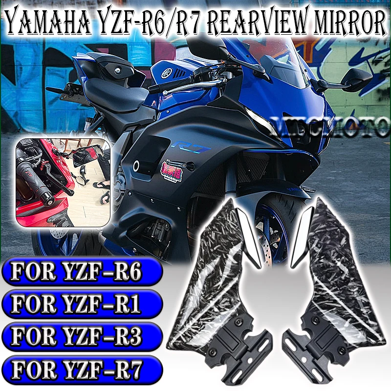 

Motorcycle yzf R6 Mirror Yamaha YZFR6 YZF-R6 YZF R6 R7 R1 R25 R125 CNC Rearview Mirror Adjustable Fixed Wing Mirror Accessories