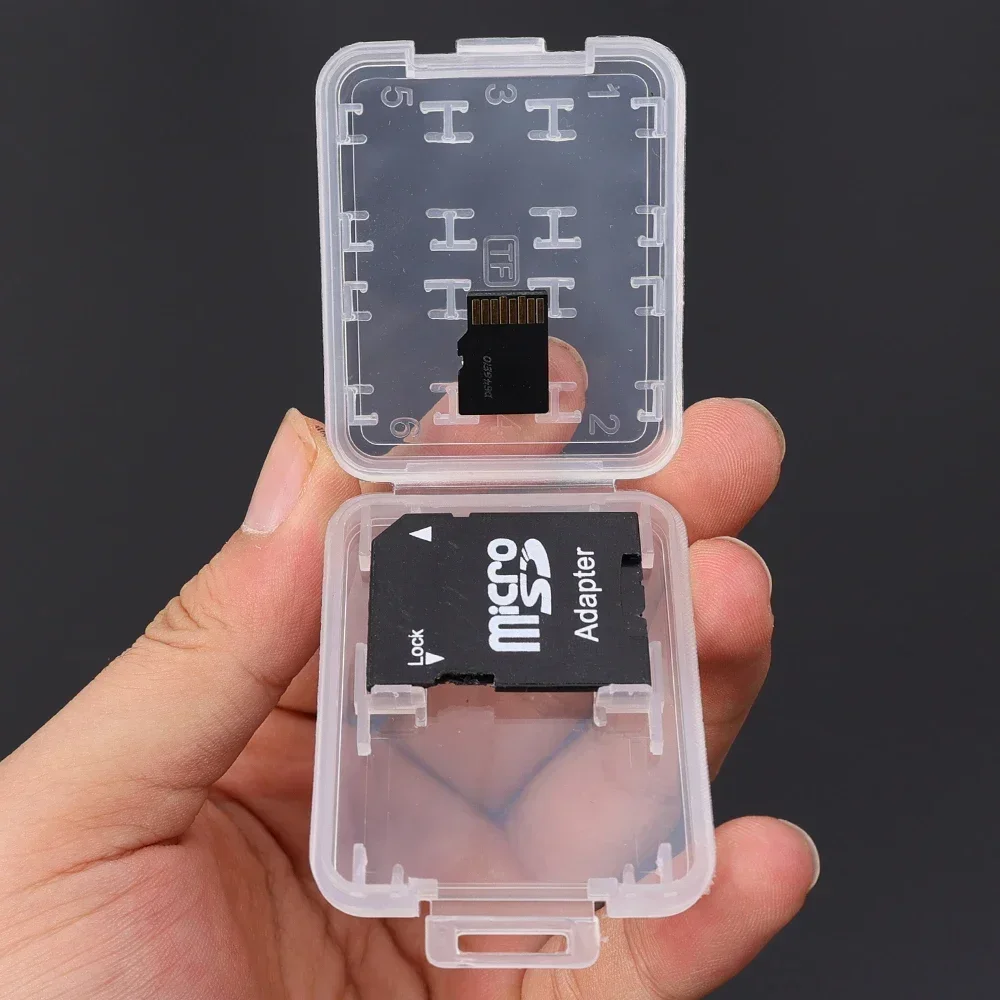 1-10Pcs SD Card Protector Holder Plastic Transparent Mini Case for SD SDHC TF MS Memory Card Storage Case Cellphone Card Box