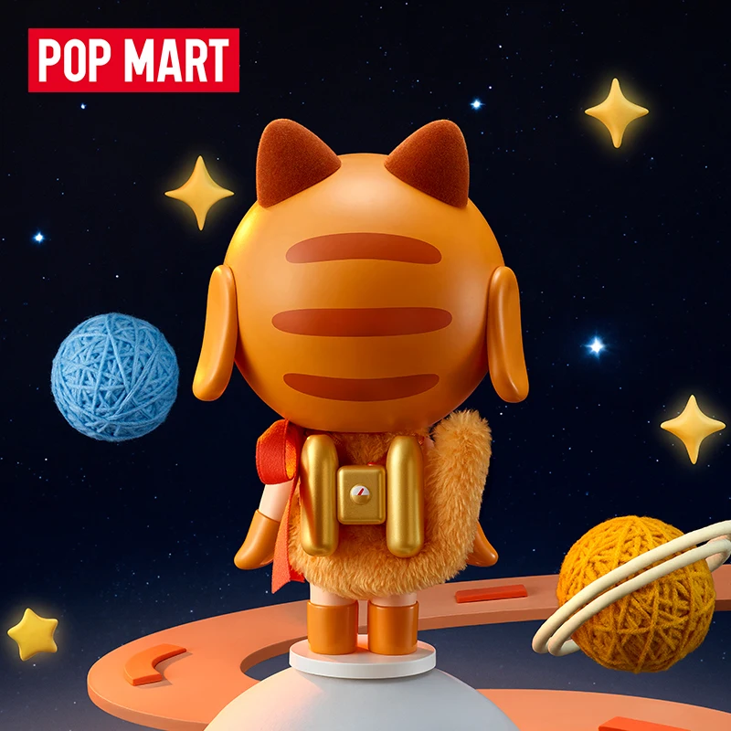 Tcv Popmart Crybaby Space Cat Handmade Orange Doll Ornament Handmade Blind Box Figures Mystery Box Christmas New Year'S Eve Gift