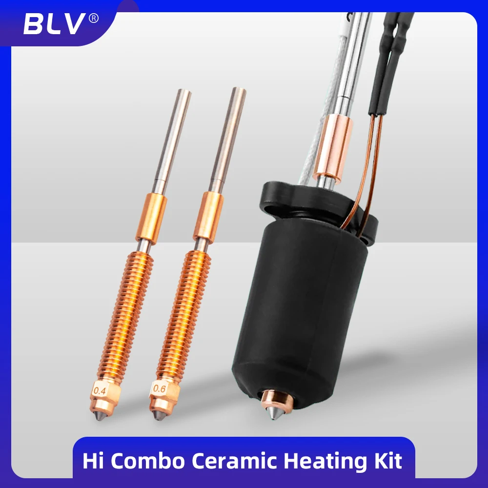

Комплект BLV Hotend для керамического нагревательного блока Creality Hi Combo 300 ° Цельнометаллическое сопло из закаленной стали с быстрой замены печати C
