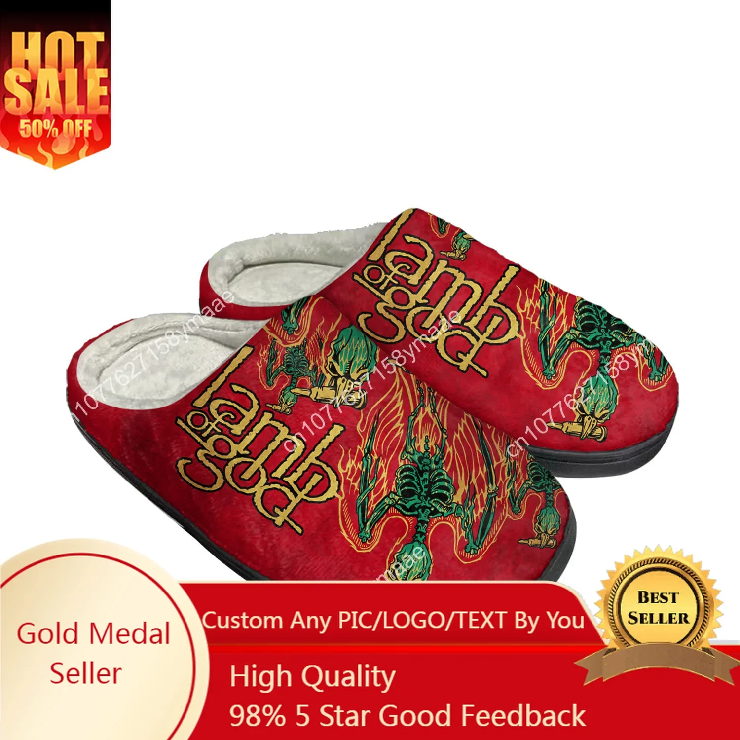 

Lamb of God Rock Band Home Cotton Slippers Mens Womens Plush Bedroom Casual Keep Warm Shoes Thermal Indoor Slipper Custom Shoe