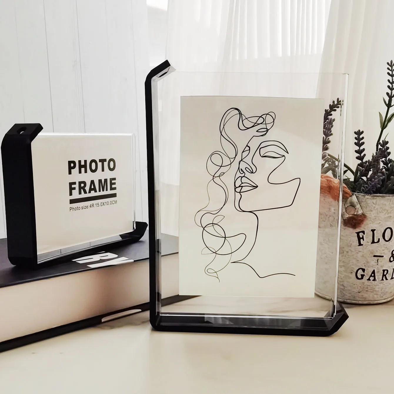 Acrylic Picture Frame Swing Table DIY Transparent Creative Display Frame Double Sided Personalized Photo Box Commemorative Gift