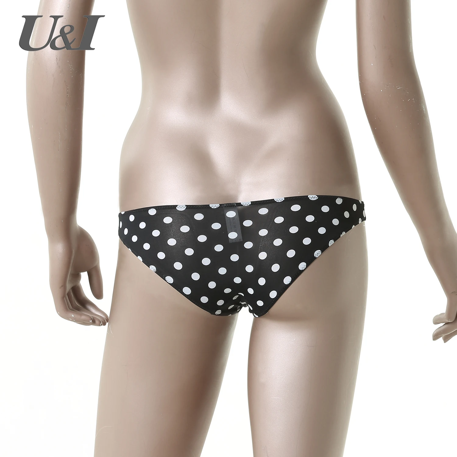 U&I sexy briefs women\'s low waist Japanese bikini seamless dots light and slightly transparent elastic nylon