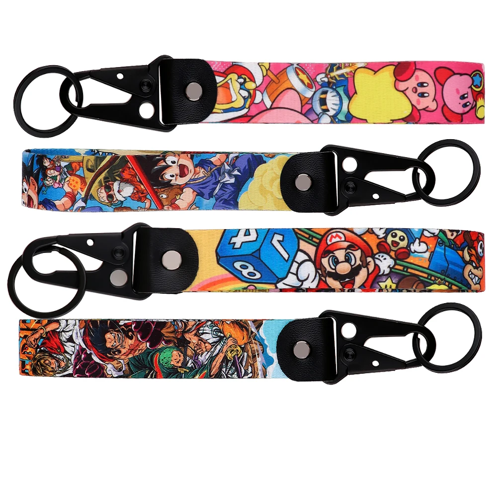 Dragon Ball Anime Key Fobs Holder Mario Keychain for Motorcycles Key Ring for Men Women Decorative Key Tag Accessories Gifts