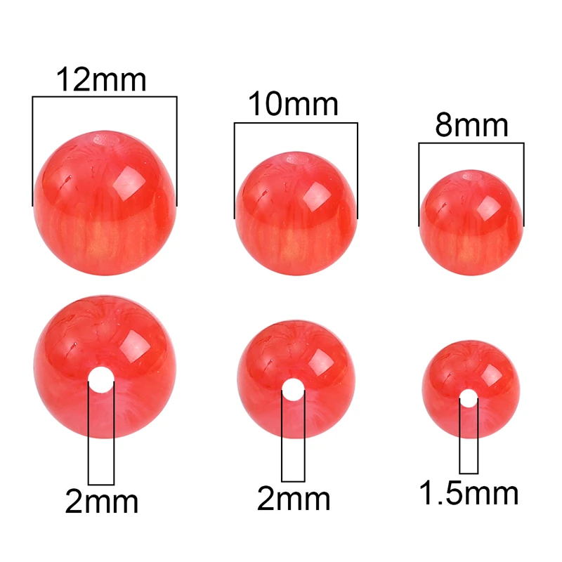 8/10/12mm Handmade Colorful Resin Loose Beads Cat Eye Round Bead for DIY Necklace Bracelet Earring Jewelry Making Accessories