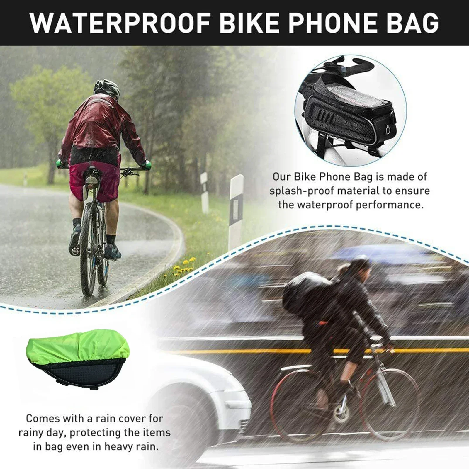 Bicycle Bag Rain Cover Waterproof Coating Inside To Protect Your Luggage From Rain Waterproof Green Lightweight Functional Safe