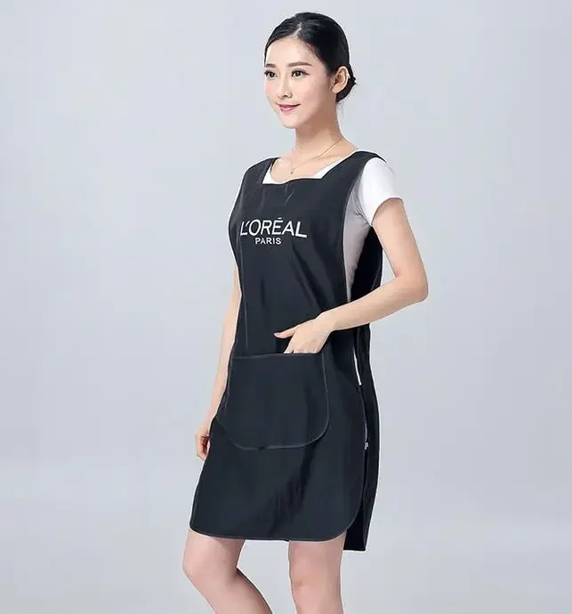 Hairdresser Uniform Vest Apron Haircut Hairdressing Work Black