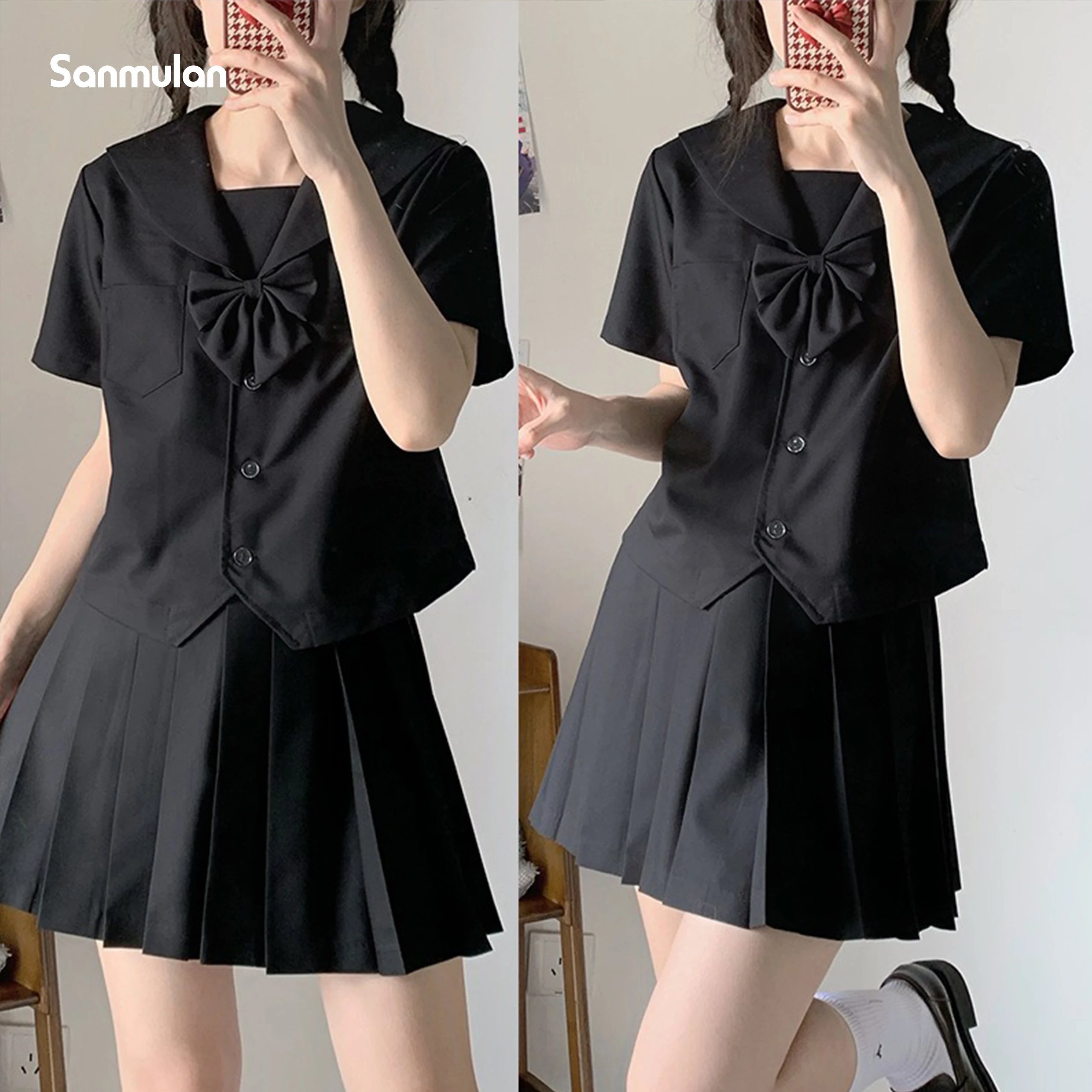 Jk College Style Sailor Suit Long and Short Sleeve School Supply Sense Korean and Japanese Student Uniform Sweet Suit for Women