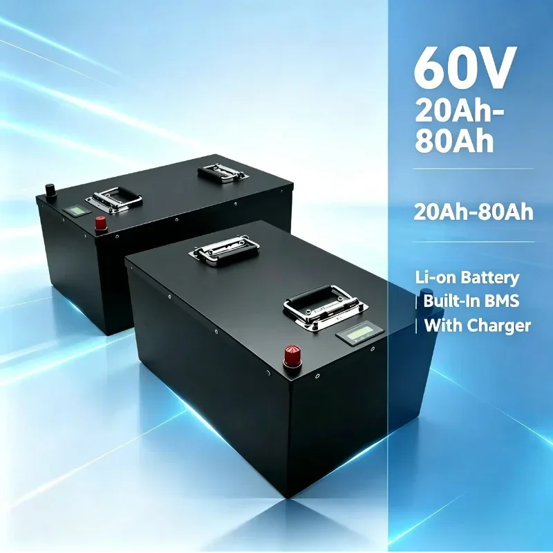 60V 20Ah‑80Ah Grade‑A Li‑ion Rechargeable Battery Unit, Complete With Matching Charger, Reliable Power Supply For Electric Wheel