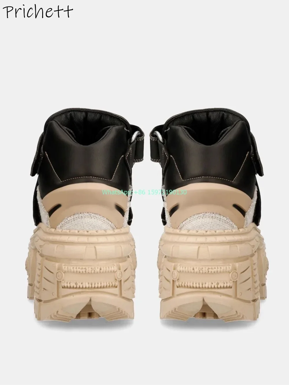 سميكة سوليد مختلط اللون مضخات جولة اصبع القدم منصة زخرفة المعادن الكاكي حذاء أسود موضة ريترو الظلام فاسق زيادة الأحذية