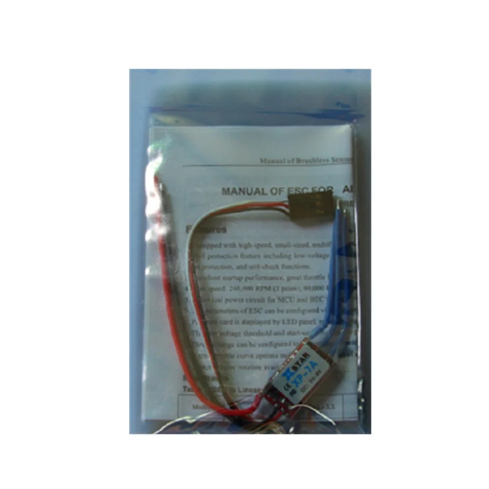 

Aeolian X-STAR XP-7A 5g ESC BEC выход: 1A/5V Поддержка электронного управления скоростью 1S-2s (3v-9v) для радиоуправляемого самолета с фиксированным крылом