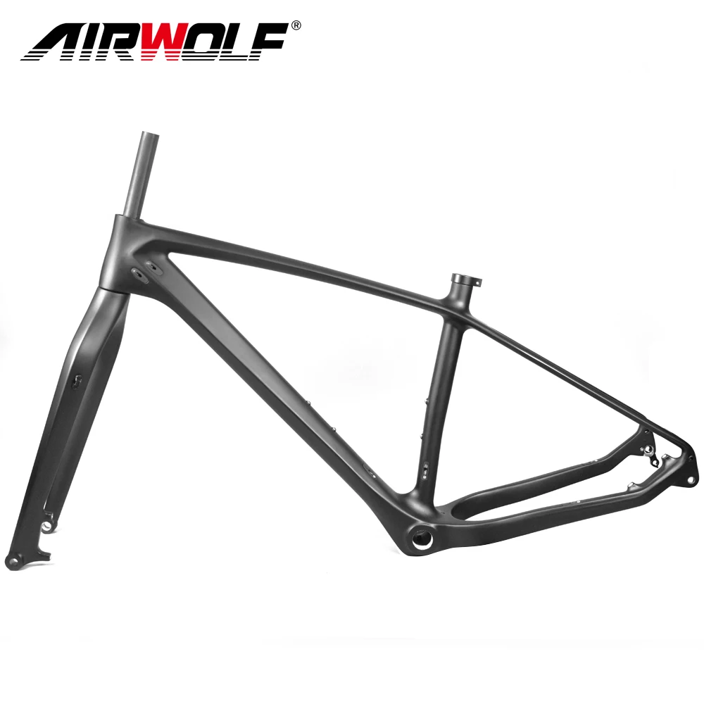 AIRWOLF 26ER Carbon Fiber Fatbike Frame 197*12 Size Available Full Carbon Fatbike Frameset BB100 Snow Bike Frame With Fork