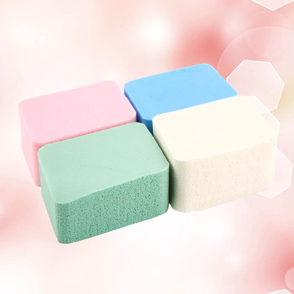 4pcs Four-Color Diamond Powder Puff Soft Makeup Sponge For Face Blusher Foundation Natural Spong Puff Applicator