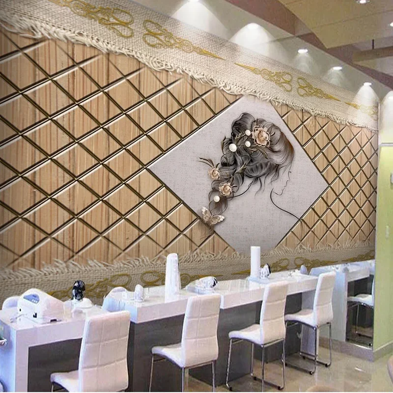 

Custom Any Size 3D Jewelry Creative Barber Store Hairdressing Hall Work Backdrop Wallpaper Home Décor Tapety Art Papel De Parede