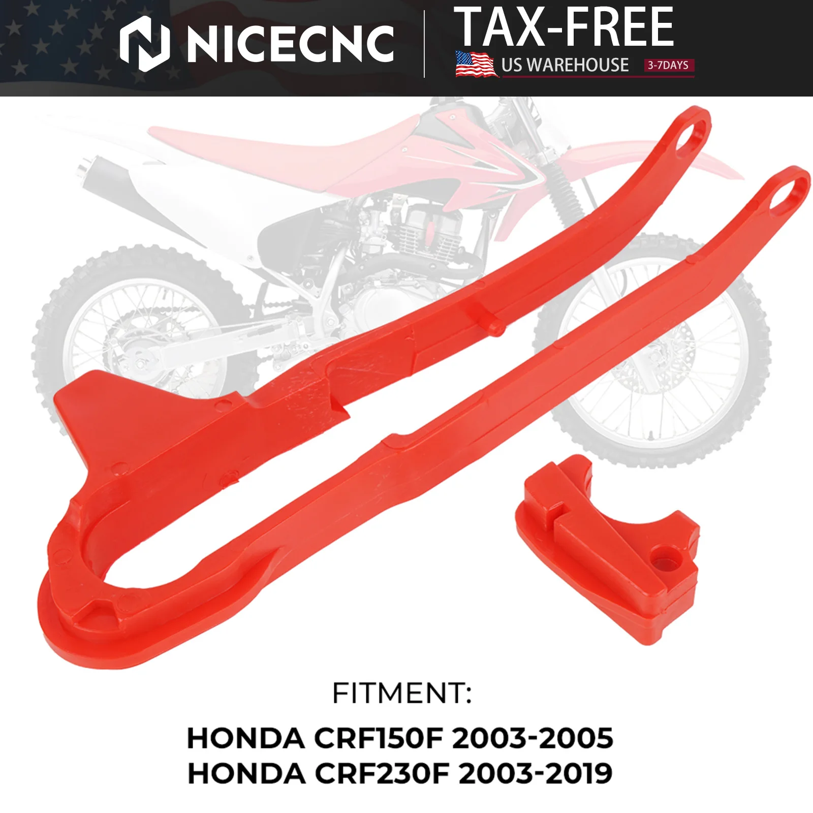 

NICECMC Motorcycle Pom Plastic Chain Slider Chain Guide Guard Cover Protector For Honda CRF230F 2003-2019 CRF150F 2003 2004 2005