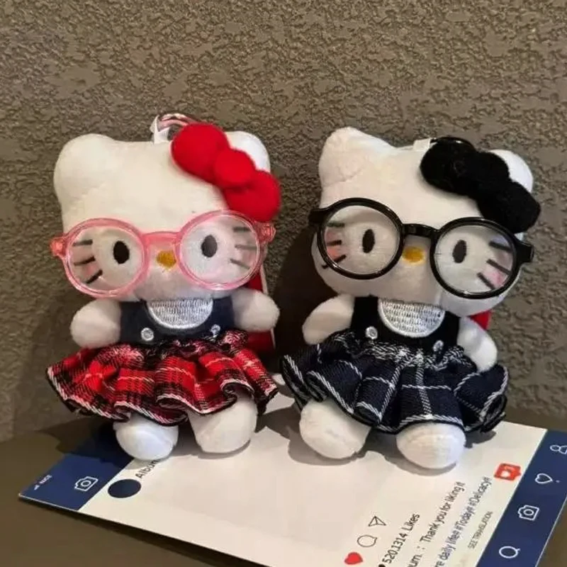 

Sanrio Hello Kitty Kawaii супер милые очки кукла сумка кулон мультфильм милая плюшевая кукла брелок подарок на Рождество для девочек