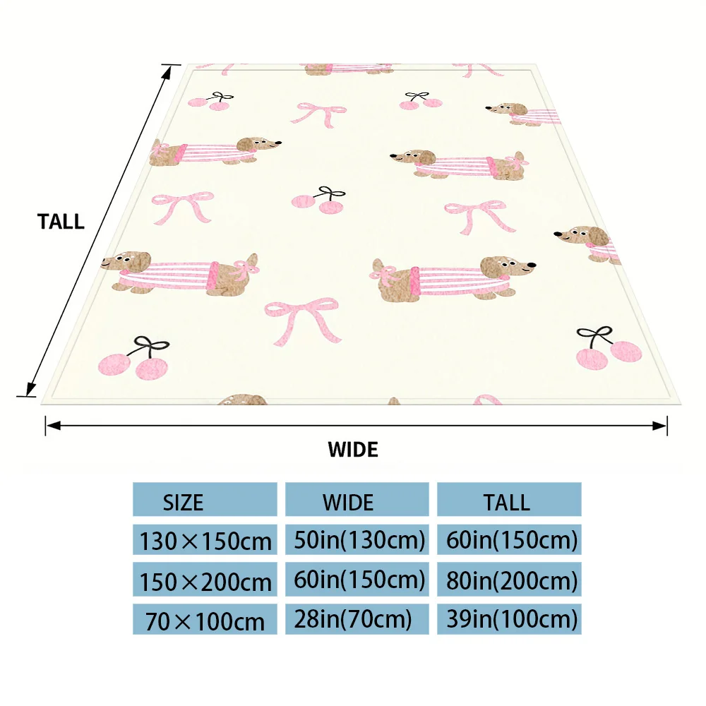 Cherry Doxie Nap Blanket,Flannel Blanket,Suitable For Sofas,Beds,Cars,Rooms,Offices,Camping,Exquisite Gift Blankets