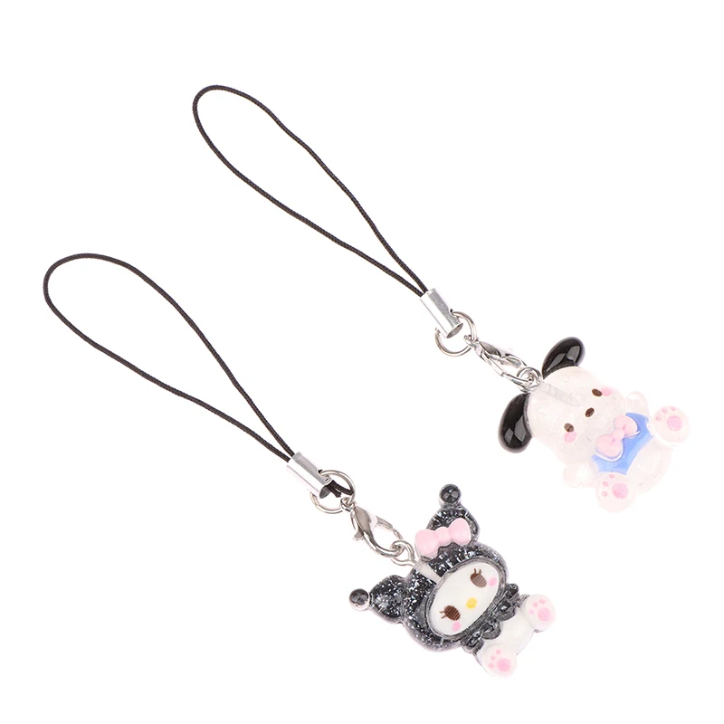 Pendentif de téléphone Sanurgente Melody Cinnamoroll Keychain, Lanyard Kuromi Bag Charm, Hello Kitty, Confrontal Rope Decoration