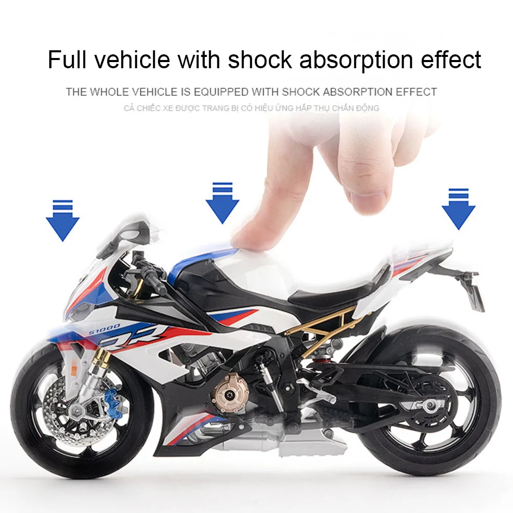 1/9 S1000RR Alloy Motorcycle Model Toy Simulation Metal Diecast Toy Racing Street Motorcycle Models for Kids Gifts Collection