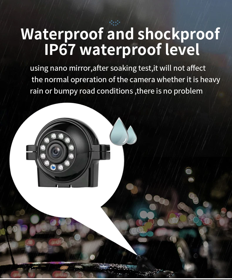 AHD HD Car Bus Camera 1080P/720P - Infrared Night Vision Rear Front Side View Safety Camera (2.8mm Lens) image
