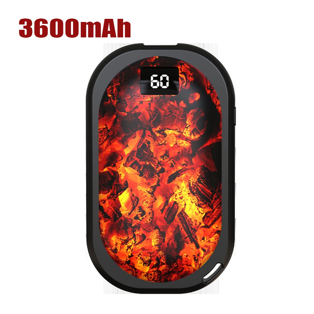 Портативные грелки для рук 2-в-1, 3 регулируемых температуры, USB перезаряжаемый ручной обогреватель, внешний аккумулятор, зимний подарок, белый, черный, зеленый