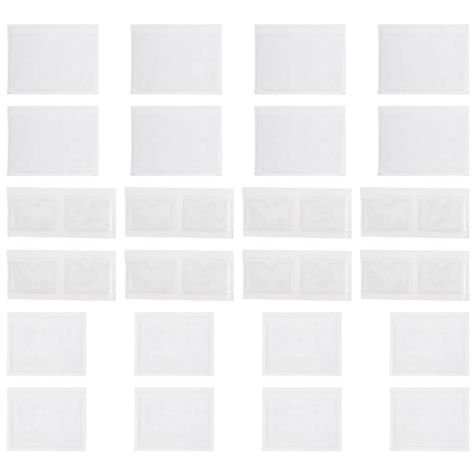 24Pcs Self Adhesive Index Card Pockets Clear Plastic Label Holders for Business Name Photo Storage Organizer Index Card Holder