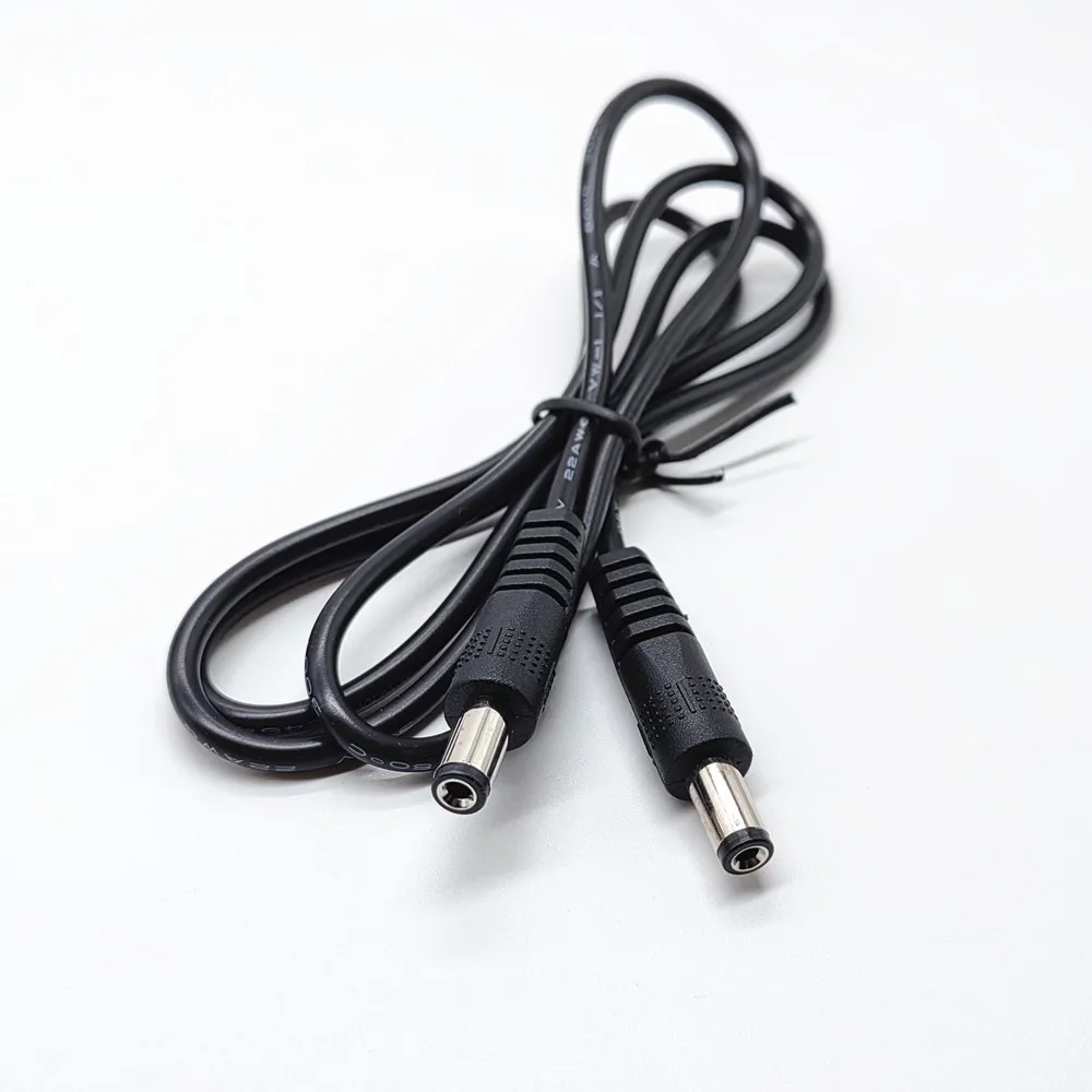 0.25m 0.5m 1m2m DC Male To Male Cable Connector 5.5mm X 2.1mm Straight Plug Power Charger 5.5 x 2.1 mm Extension Cord