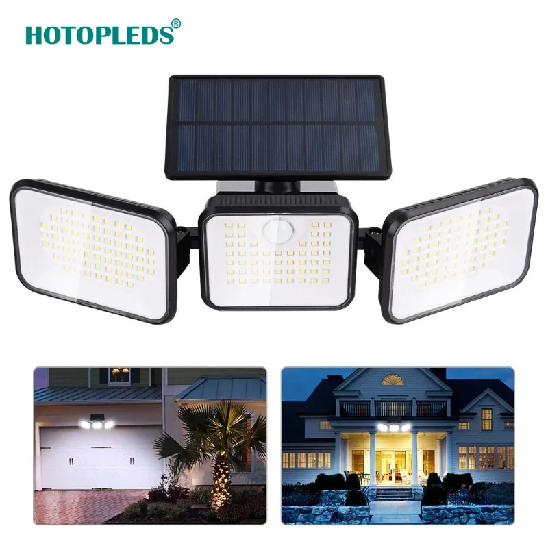 

Solar Spotlight 180led Wall Light Three-head Inductive Light Outdoor Garden Rotating Spotlight Street Lighting