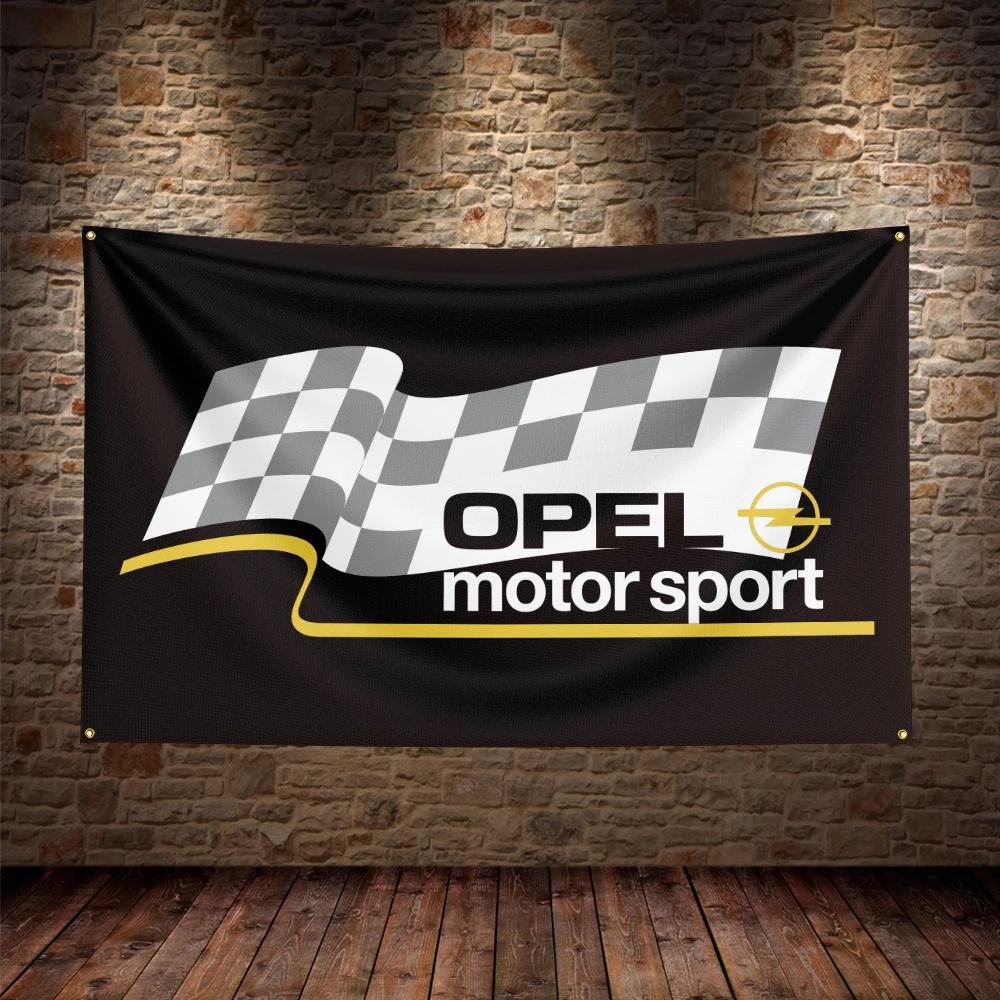 

3X5Ft Opels Motor Sport Racing Car Flag Polyester Printed Car Banner For Decor