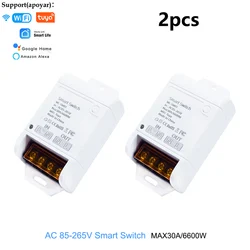 6600W Smart Relay WiFi Switch Wireless Relay Switch Module 30A Tuya Wifi Relay Module Voice Controller For Electric Appliance