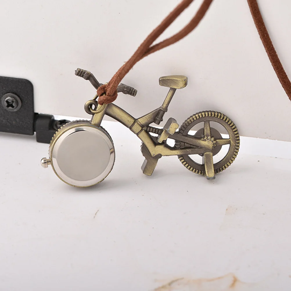 

Retro Pocket Watch Alloy Bicycle Shaped Hanging Clock For Gift Decorative Pendant Rope Craft Timepiece
