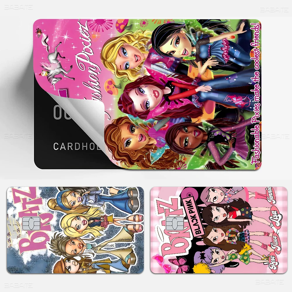 Bratz Doll Classic Anime Cartoon Credit Card Skin Stickers For Bank Card Bus Metro Card Sticker Waterproof Women Gift