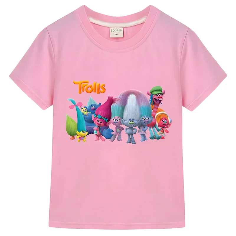 Summer Fantasia Balloon Trolls Clothes Girls T-shirt Children Tee Boys 100%Cotton Short Sleeve Tops y2k kids clothes Cotton