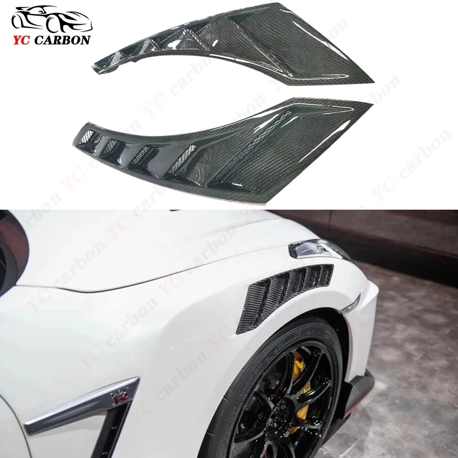 For Nissan R35 GTR 350Z 370Z Z33 Z34 Nismo Style Carbon Fiber Fender Vent  Front Fender Air Intake Duct Trim Body kit