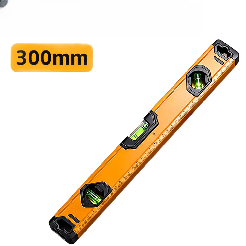Aluminum Alloy Magnetic Level Ruler 300mm 400mm 500mm with Orange Finish and Precision Engraved Measurement Marks