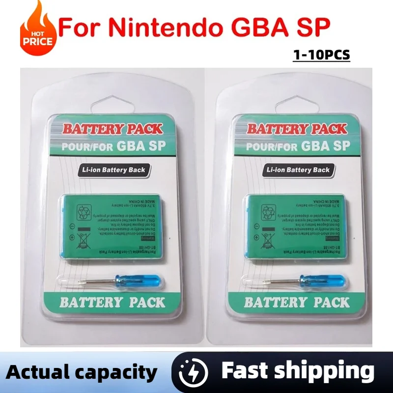 3.7 فولت 850 مللي أمبير بطارية ليثيوم أيون قابلة للشحن لنينتندو GBA SP Gameboy Advance SP بطاريات بديلة مع مفك براغي