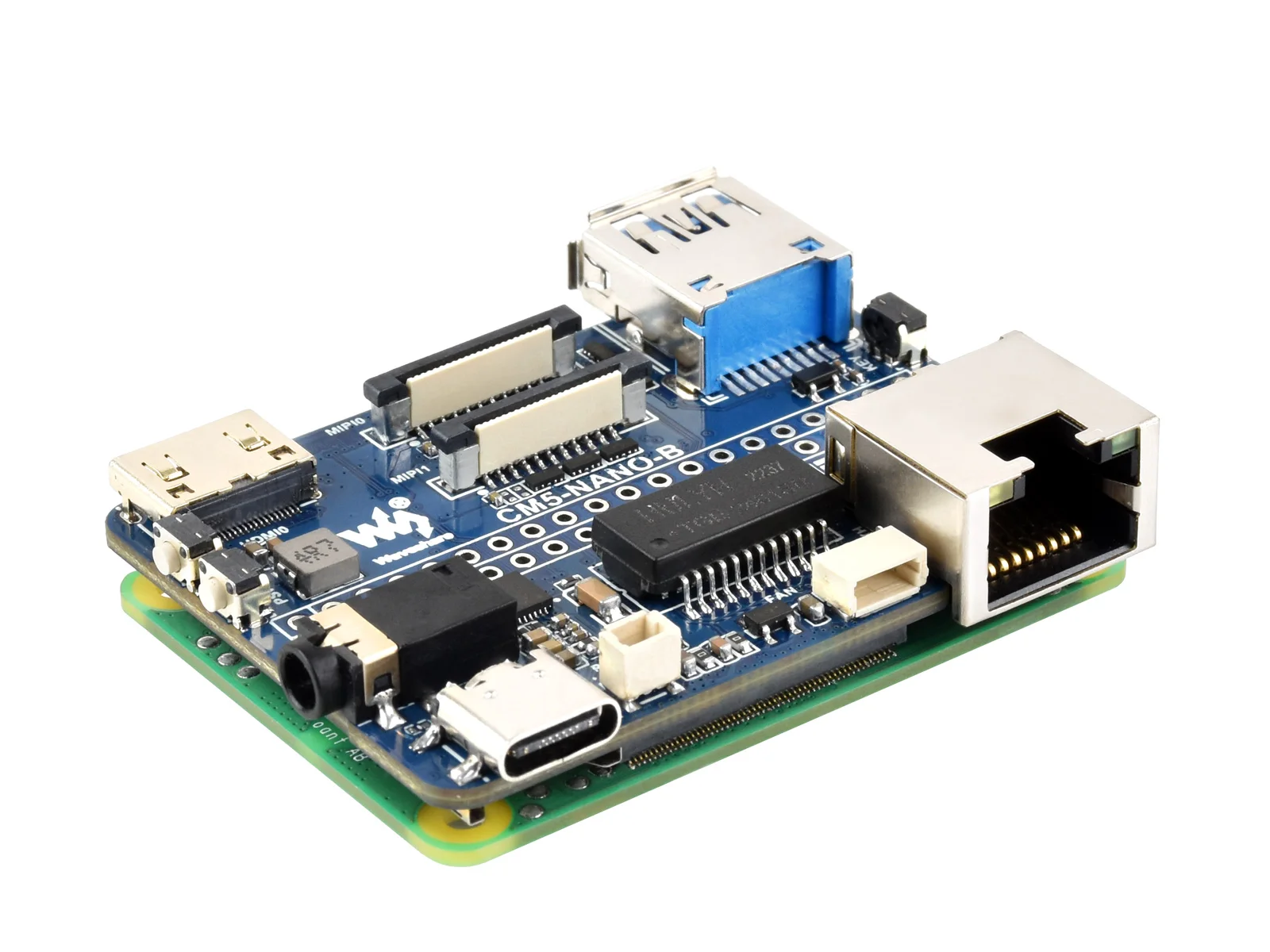 Picture 7: Waveshare Nano Base Board (B) for Raspberry Pi Compute Module 5, Same Size As The CM5, For Evaluating The Raspberry Pi CM5
