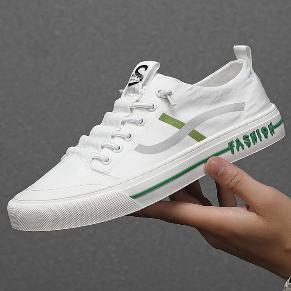 

Мужские кеды из канваса с эффектом ледяного шелка, низкие, дышащие, повседневные, в корейском стиле, весенняя распродажа сезона, новая модная модель на плоской подошве