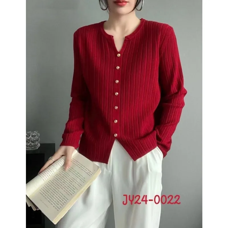 سترة ربيع الخريف الجديدة الراقية المرأة أعلى فضفاضة تغطي البطن التخسيس قاع قميص سترة #1