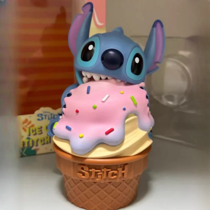 18cm Original Disney Stitch Cartoon Anime Figures Ice Cream Series Action Figure Pvc Model Doll Collectible Decoration Toys Gift