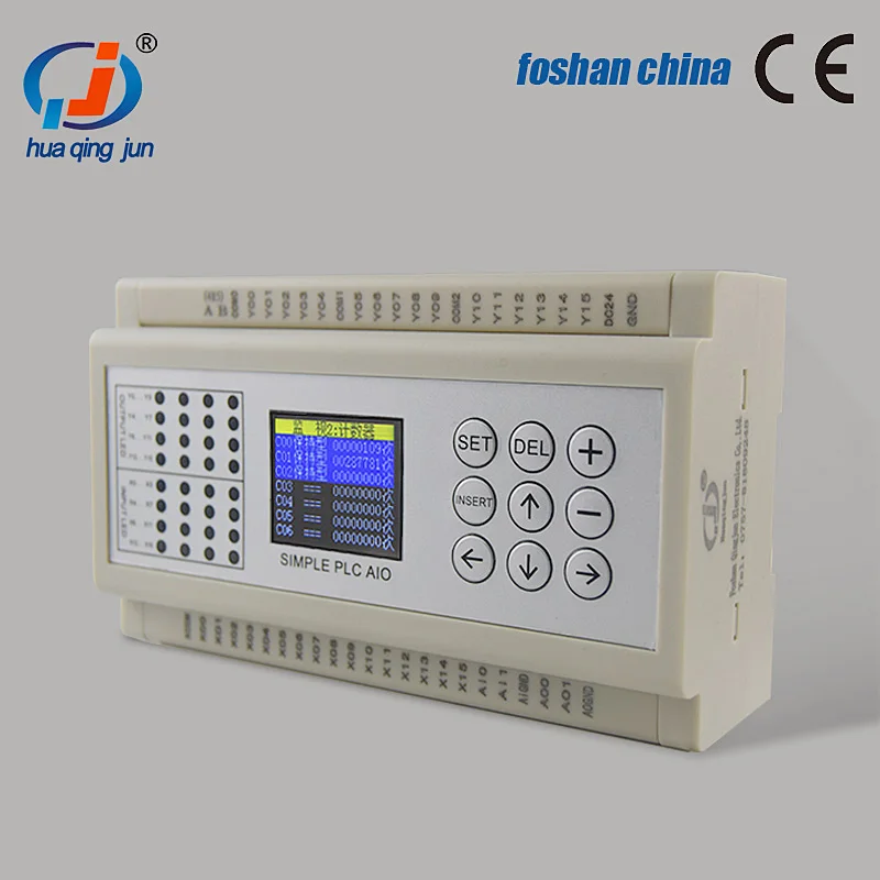 

Huaqingjun 16DI 16DO транзисторный выход ПЛК 2AI 0-20 мА 0-10 В ПЛК для аналоговых датчиков