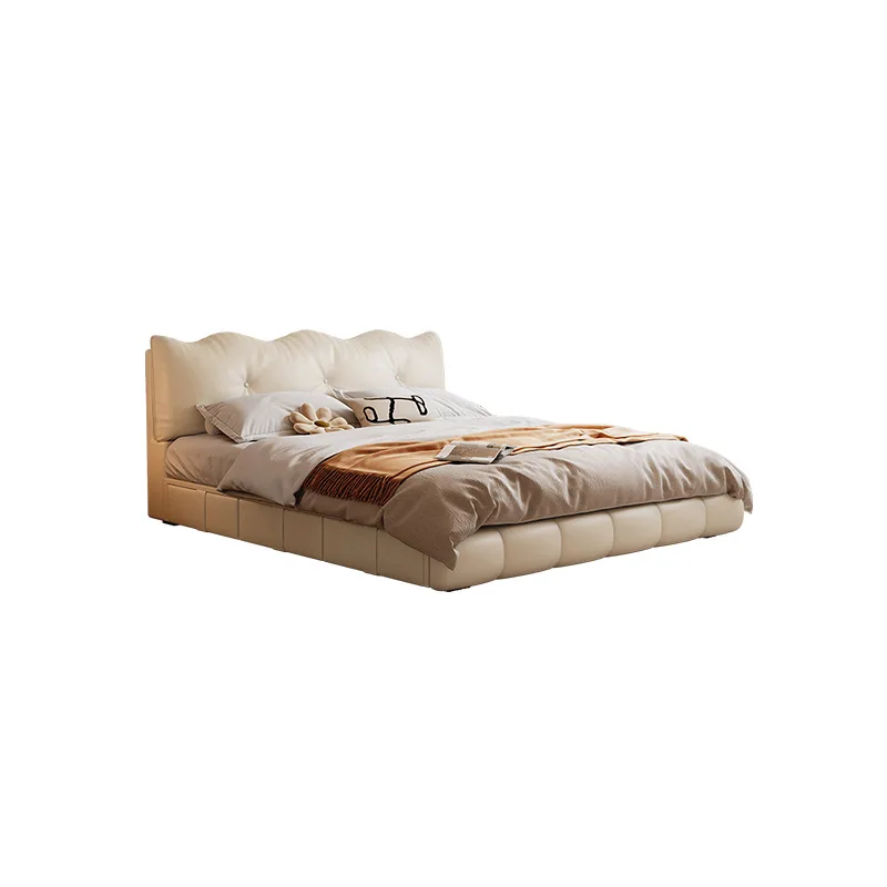 

Modern minimalist technology leather art bed