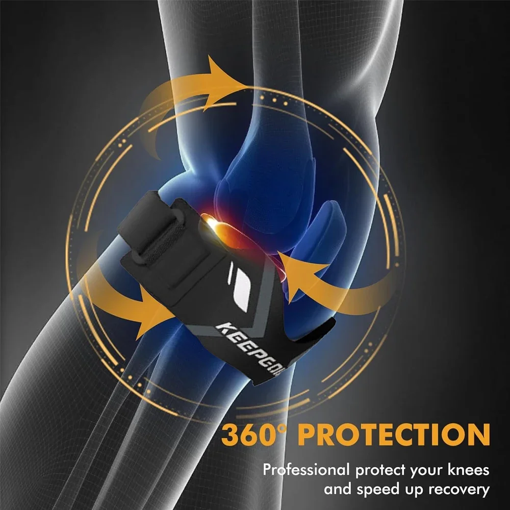 1 Stück Kniescheibenbandage Kniescheiben-Schutzband Knie-Sehnen-Stützbandage Verstellbare Absorptions-Kompressionsauflage Basketball – Detail 13