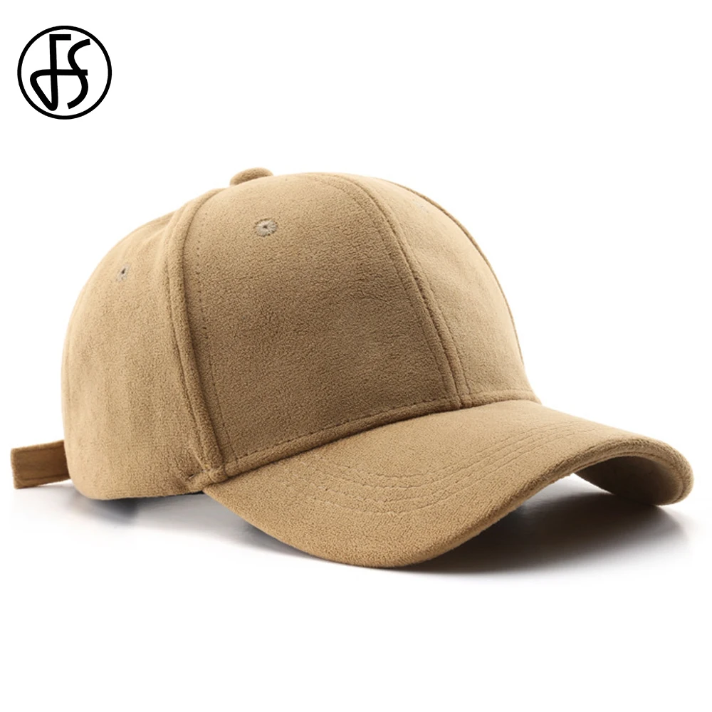 FS Khaki Cashmere Baseball Cap For Men Trendy Japanese Korean Women Winter Hat High Quality Felt Face Caps Gorras Hombres 2024