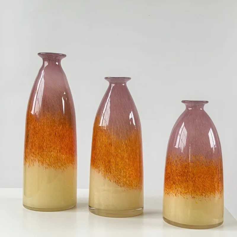 High-end color light luxury vase ornament, living room suitable for dining table flower arrangement, dried flowers, exquisite hi