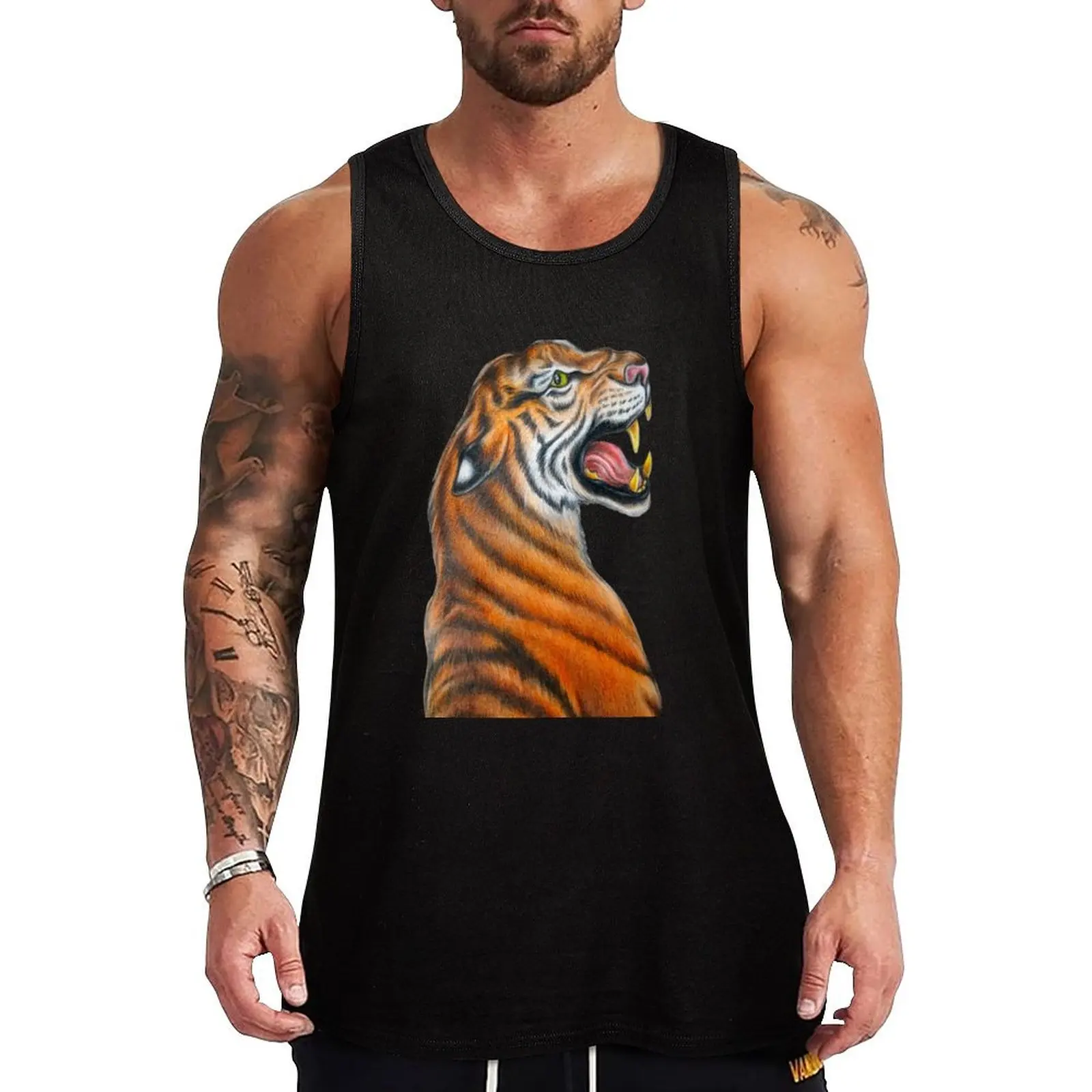 

Roaring Tiger Tank Top Abstract Print Tank Top Casual Graphic Sleeveless