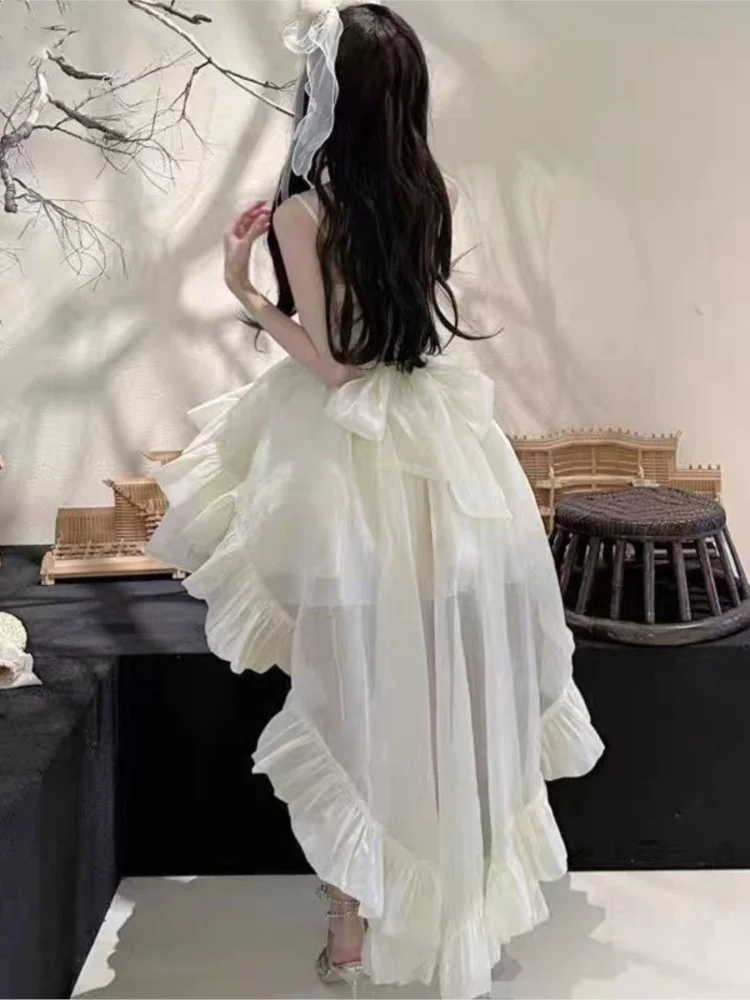 Elegant Birthday Lolita Party Dress with Underskirt Outfits Women French Ruffles Dancing Vestidos Summer Korean Fashion Clothes