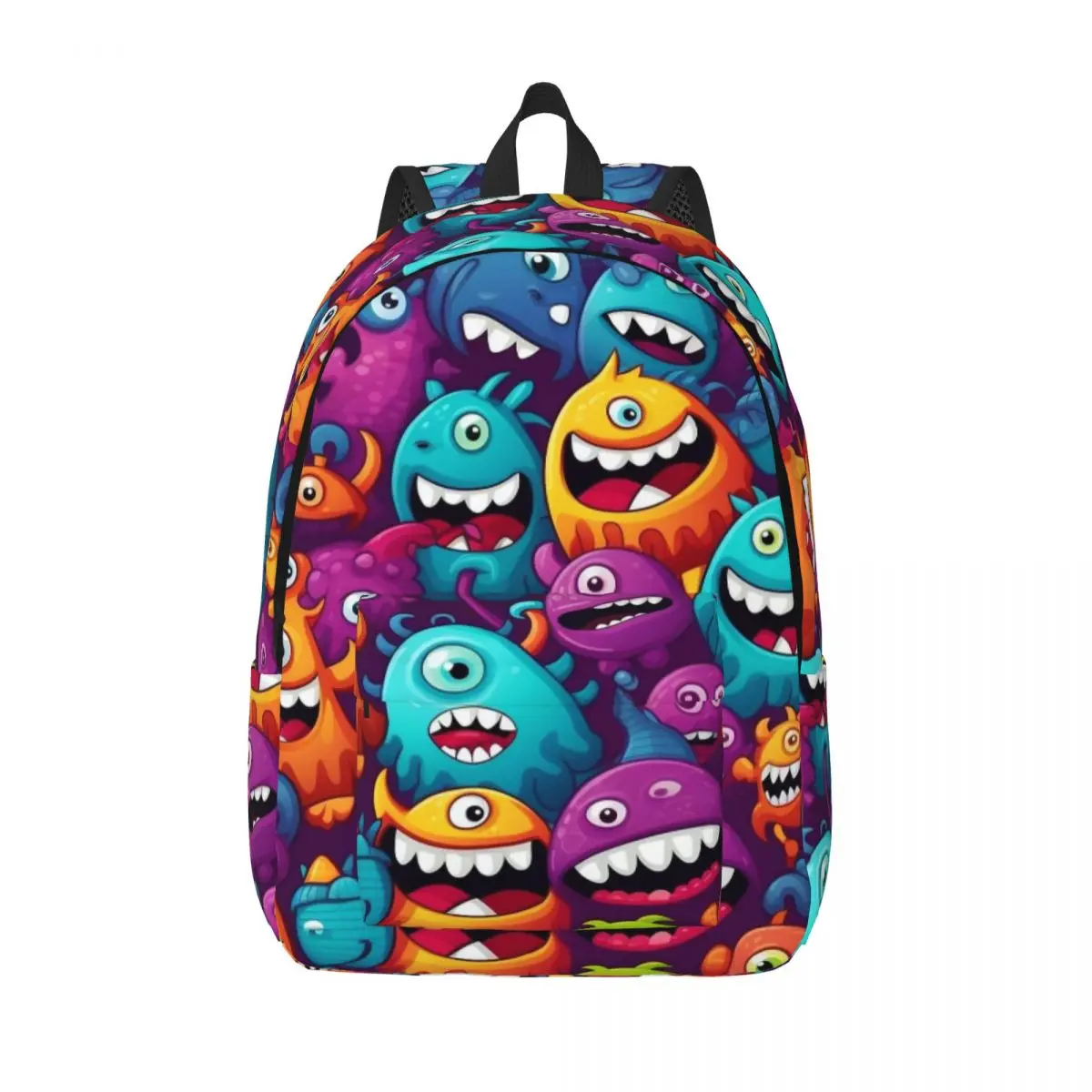 Monster Seamless Pattern for Men Women Student School Bookbag Daypack Middle High College Hiking