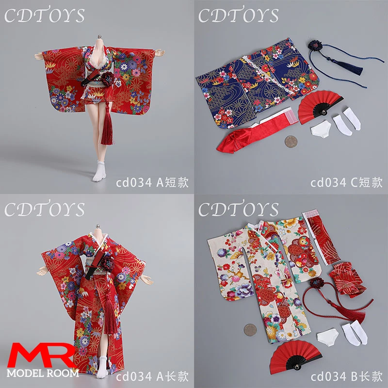 

cdtoys cd034 1/6 Female Printed Kimono Japanese Bathrobe Clothes Model Fit 12'' Soldier Action Figure Body Dolls