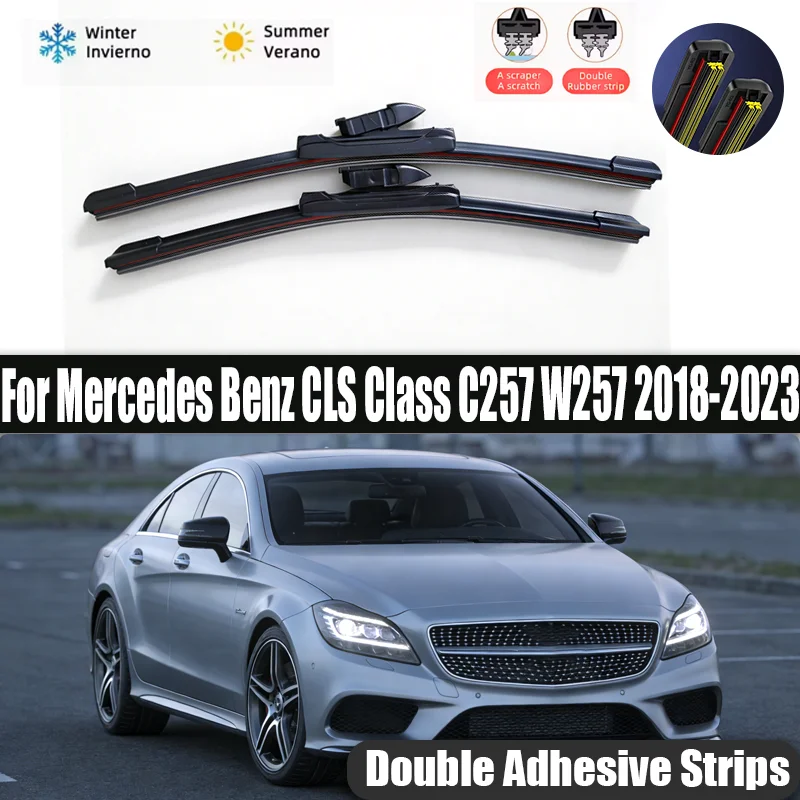 Wiper Blades Windshield Windscreen Window Rain Brush For Mercedes Benz CLS Class C257 W257 2018 2019 2020 2021 2022 2023 CLS 350